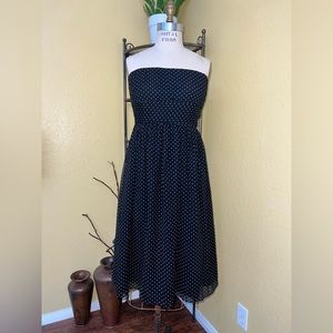 J.Crew Emily Silk Chiffon Dress - Sz 10 - Style 73893 Black Dot